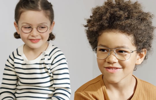 children wearing glasses