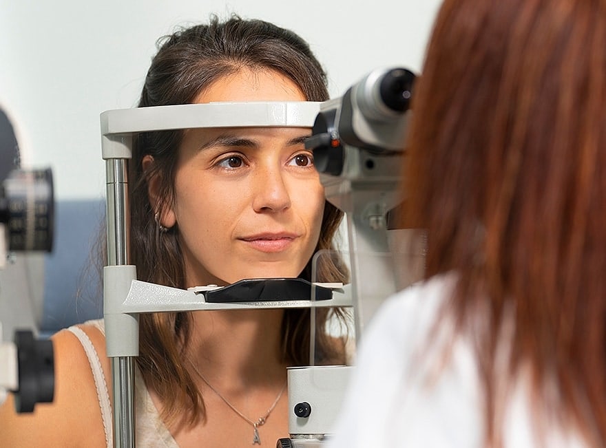 woman getting an eye exam